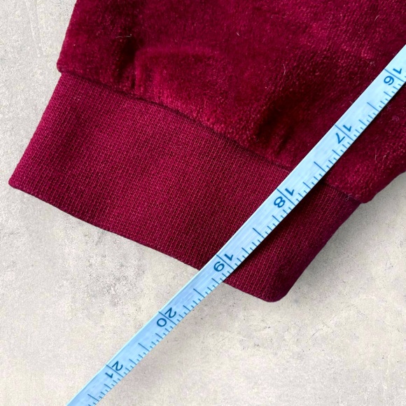 Gap Velour 2 Piece Track Pant Sweater Set Crimson Size Small - Picture 9 of 16